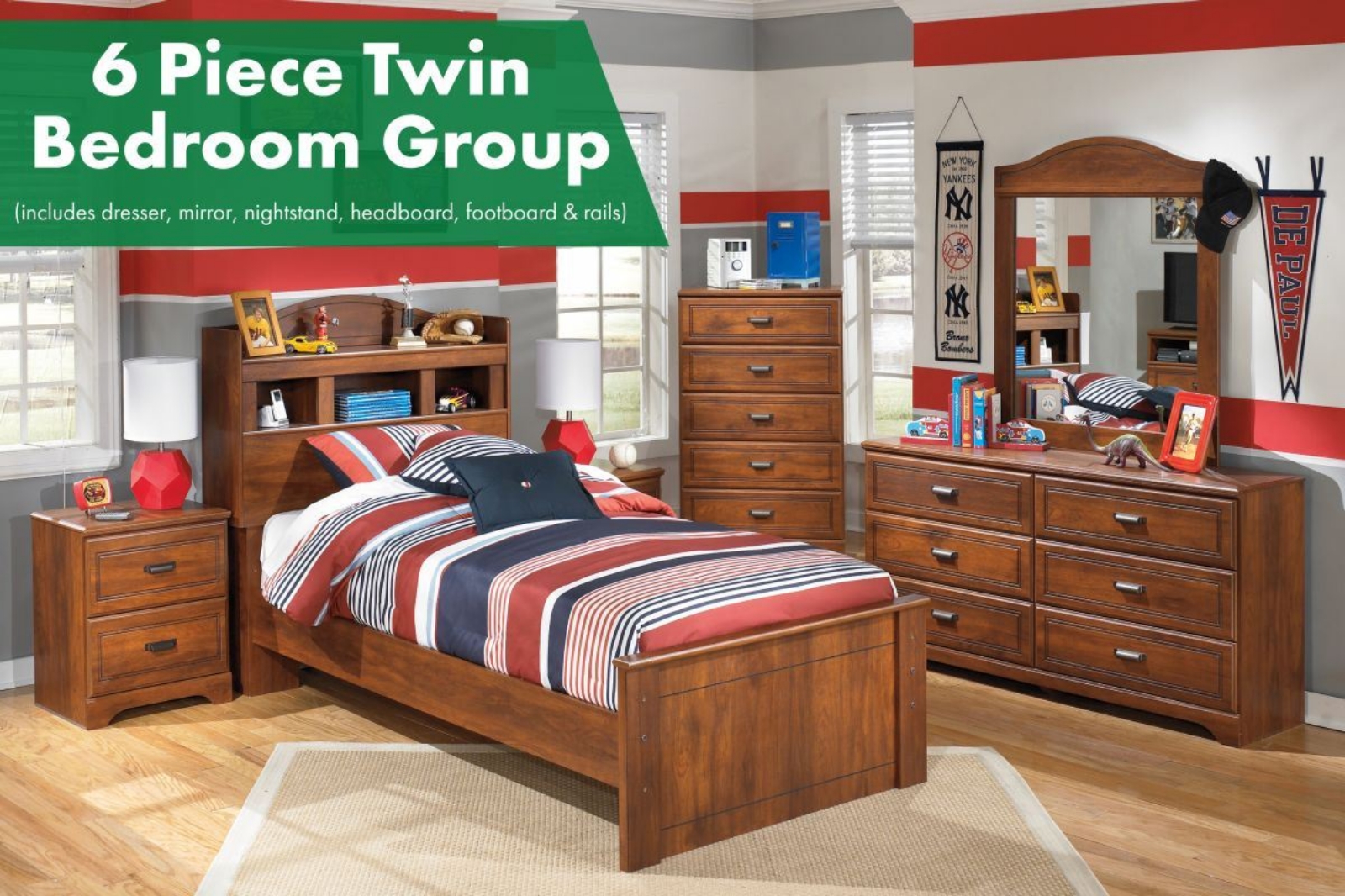 Picture of Barchan 6 Piece Twin Bedroom