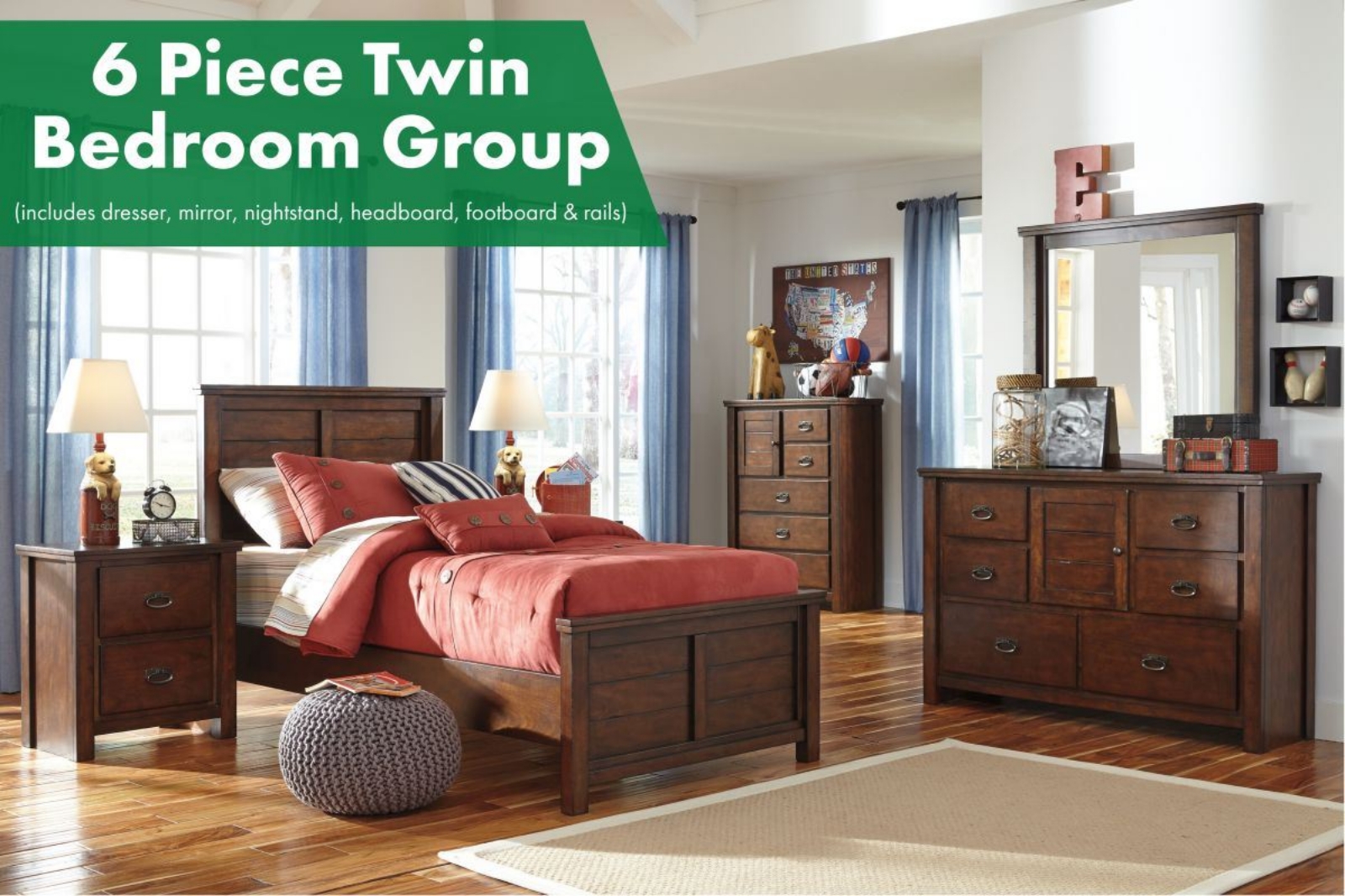 Picture of Ladiville 6 Piece Twin Bedroom
