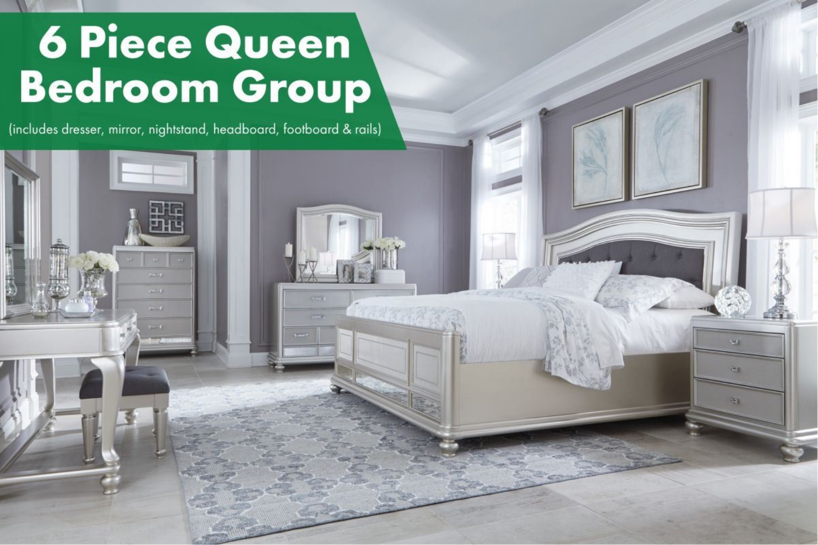 Picture of Coralayne 6 Piece Queen Bedroom Group