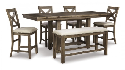 Picture of Moriville Pub Table, 4 Stools & Bench