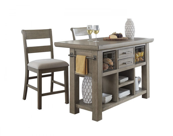 Picture of Chapstone Kitchen Island & 2 Stools