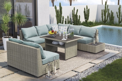Picture of Silent Brook Patio Sectional with 2 End Tables