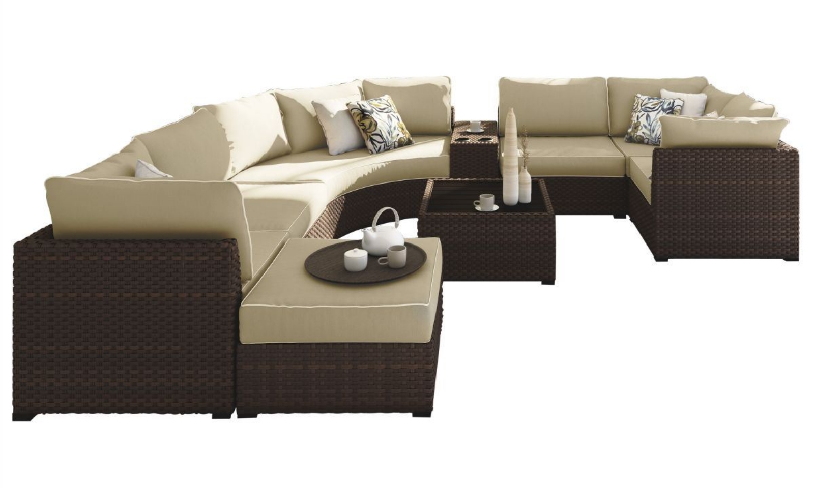 Picture of Spring Ridge Patio Sectional with Ottoman & Table