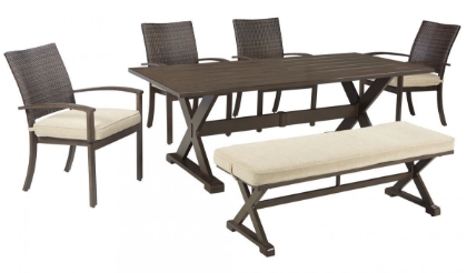 Picture of Moresdale Patio Table, 4 Chairs & Bench