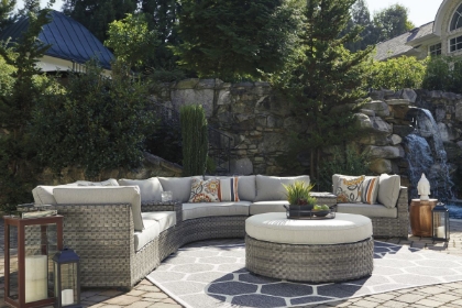 Picture of Spring Dew Patio Sectional with Ottoman