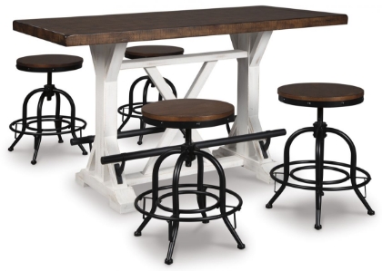 Picture of Valebeck Counter Height Dining Table & 4 Stools